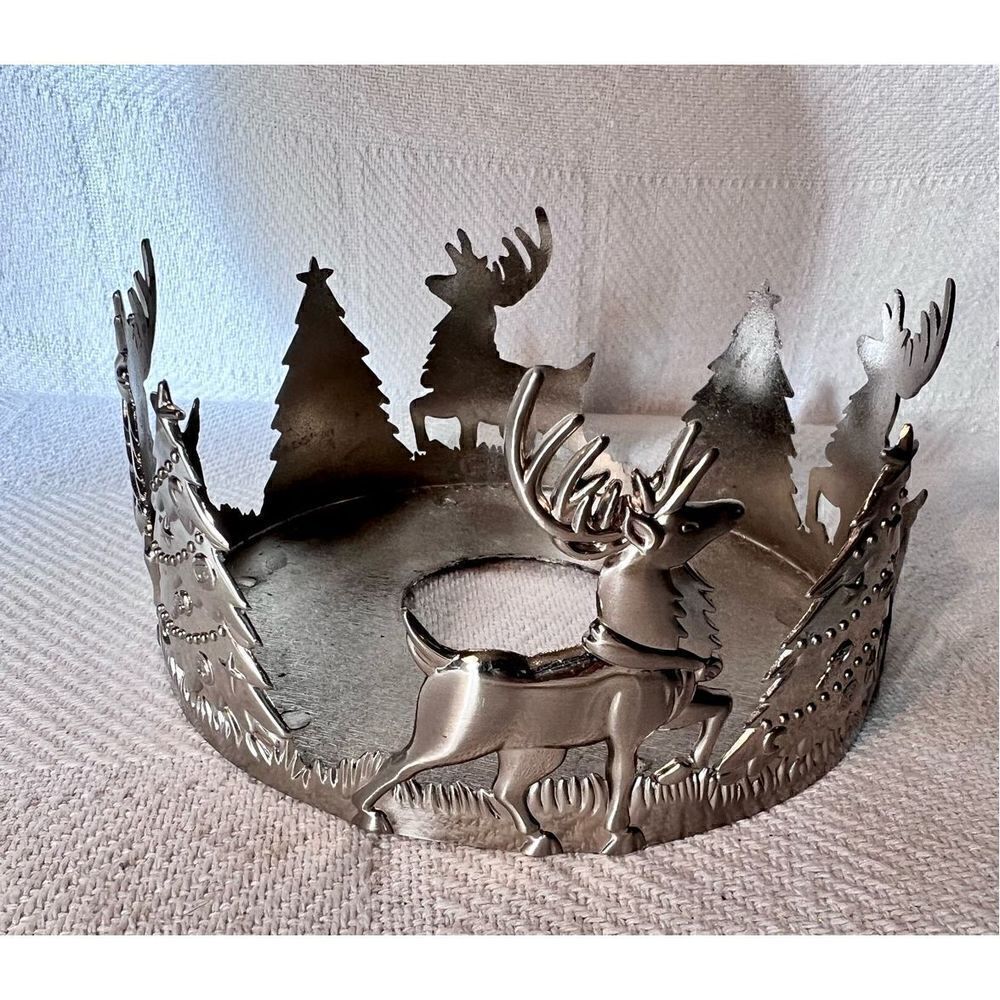 Reindeer Christmas Tree Candle Holder International Silver Co.